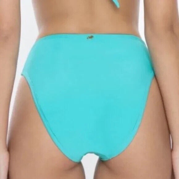 PilyQ PQ Saltwater Hillary Hi Waist Full Blue Swimwear Bikini Bottom Size S NWT - Picture 2 of 10